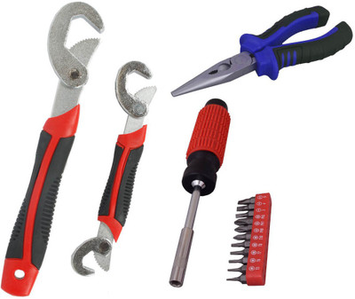 

Asraw Snap N Grip, Nose Plier & 11PC Screwdriver Set Hand Tool Kit(3 Tools), Multicolor