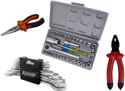 

Asraw Hand Tool Kit(12 Tools), Multicolor