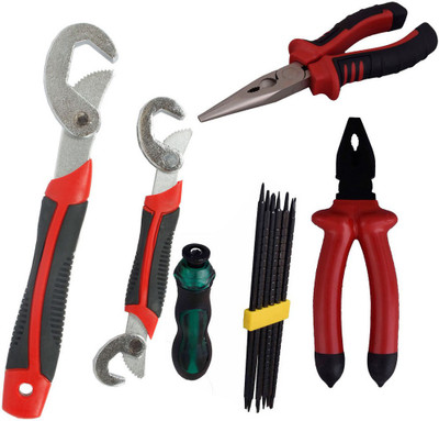 

Asraw Snap N Grip, Plier, Nose Plier & Screwdriver Set Hand Tool Kit(4 Tools), Multicolor