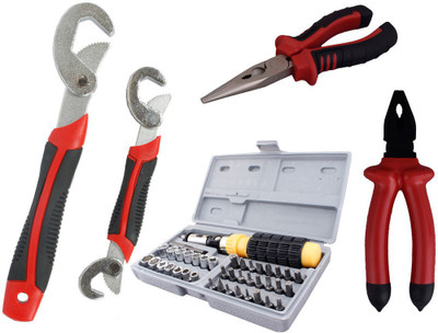 

Asraw Snap N Grip, Plier, Nose Plier & 41pcs Screwdriver Set Hand Tool Kit(4 Tools), Multicolor