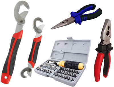 

Asraw Snap N Grip, Plier, Nose Plier & 41pcs Screwdriver Set Hand Tool Kit(4 Tools), Multicolor