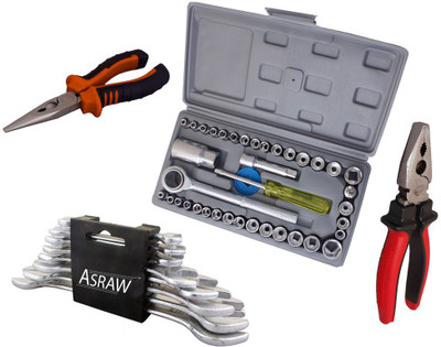 

Asraw Hand Tool Kit(12 Tools), Multicolor