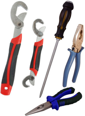 

Asraw Snap N Grip, Plier, Nose Plier & Double Sided Screwdriver Hand Tool Kit(4 Tools), Multicolor