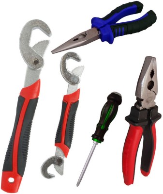 

Asraw Snap N Grip, Plier, Nose Plier & Double Sided Screwdriver Hand Tool Kit(4 Tools), Multicolor