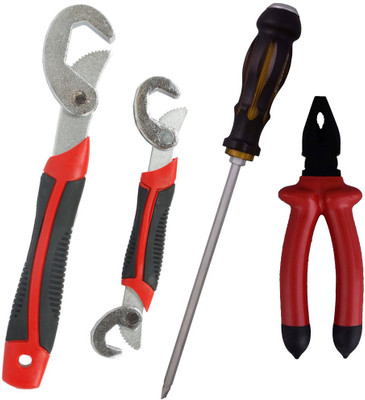Asraw Snap N Grip, Plier & Double Sided Screwdriver Hand Tool Kit(3 Tools), Multicolor