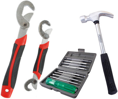

Asraw Snap N Grip, 1/2LB Hammer & 16in1 Screwdriver Set Hand Tool Kit(3 Tools), Multicolor