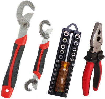 

Asraw Snap N Grip, Plier & 28in1 Screwdriver Set Hand Tool Kit(3 Tools), Multicolor