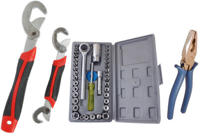 

Asraw Snap N Grip, Plier & Socket Set Hand Tool Kit(3 Tools), Multicolor