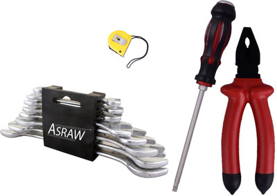 Asraw Hand Tool Kit(12 Tools), Multicolor