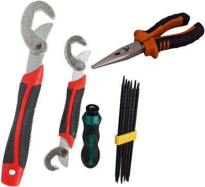 

Asraw Snap N Grip, Nose Plier & Screwdriver Set Hand Tool Kit(3 Tools), Multicolor