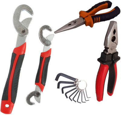 

Asraw Snap N Grip, Plier, Nose Plier & Allen key Hand Tool Kit(4 Tools), Multicolor