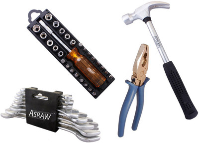 Asraw Hand Tool Kit(12 Tools), Multicolor
