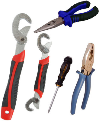 

Asraw Snap N Grip, Plier, Nose Plier & Double Sided Screwdriver Hand Tool Kit(4 Tools), Multicolor