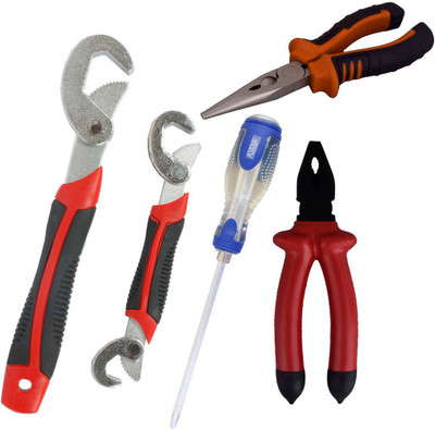 

Asraw Snap N Grip, Plier, Nose Plier & Double Sided Screwdriver Hand Tool Kit(4 Tools), Multicolor