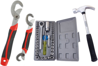 Asraw Snap N Grip, 1/2LB Hammer & Socket Set Hand Tool Kit(3 Tools), Multicolor