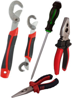 

Asraw Snap N Grip, Plier, Nose Plier & Double Sided Screwdriver Hand Tool Kit(4 Tools), Multicolor