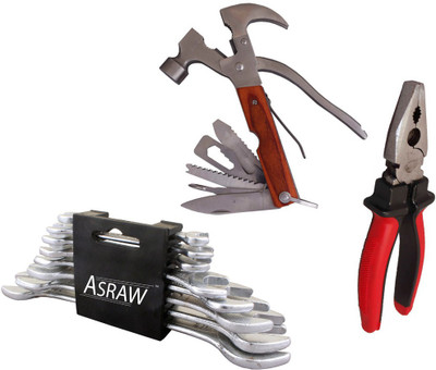 Asraw Hand Tool Kit(11 Tools), Multicolor