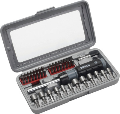 Bosch 46 Piece Screwdriver set Hand Tool Kit(46 Tools), Grey