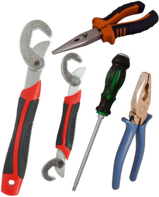 

Asraw Snap N Grip, Plier, Nose Plier & Double Sided Screwdriver Hand Tool Kit(4 Tools), Multicolor