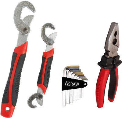 

Asraw Snap N Grip, Plier & Allen key Hand Tool Kit(3 Tools), Multicolor