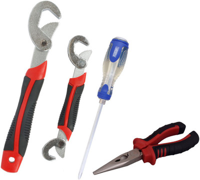 

Asraw Snap N Grip, Nose Plier & Double Sided Screwdriver Hand Tool Kit(3 Tools), Multicolor