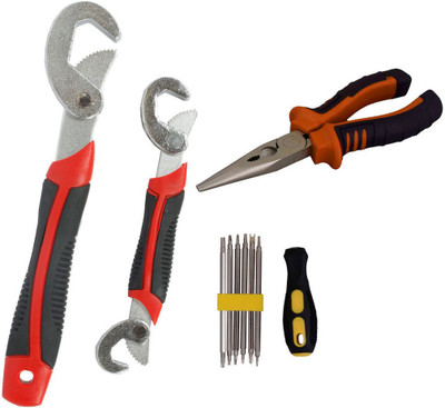 

Asraw Snap N Grip, Nose Plier & Screwdriver Set Hand Tool Kit(3 Tools), Multicolor