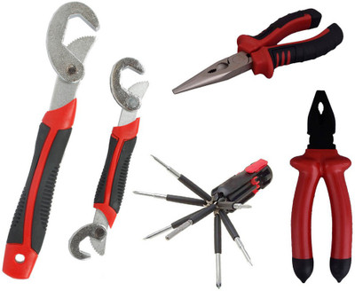

Asraw Snap N Grip, Plier, Nose Plier & 8in1 Screwdriver Set Hand Tool Kit(4 Tools), Multicolor