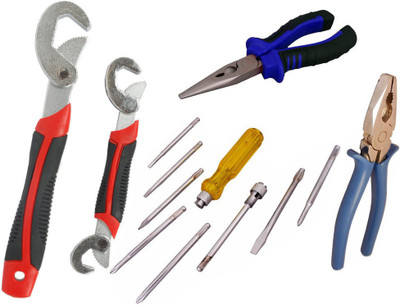 

Asraw Snap N Grip, Plier, Nose Plier & Screwdriver Set Hand Tool Kit(4 Tools), Multicolor