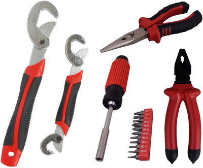 

Asraw Snap N Grip, Plier, Nose Plier & 11PC Screwdriver Set Hand Tool Kit(4 Tools), Multicolor