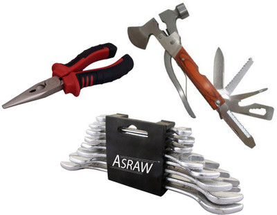 Asraw Hand Tool Kit(11 Tools), Multicolor