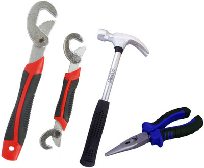 

Asraw Snap N Grip, Nose Plier & 1/2LB Hammer Hand Tool Kit(3 Tools), Multicolor
