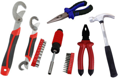 

Asraw Snap N Grip, Plier, Nose Plier, 1/2LB Hammer & 21PC Screwdriver Set Hand Tool Kit(5 Tools), Multicolor