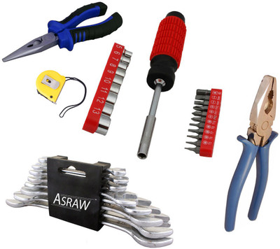 Asraw Hand Tool Kit(13 Tools), Multicolor