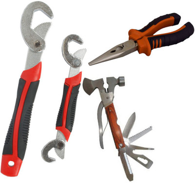 

Asraw Snap N Grip, Nose Plier & Multi Hammer Hand Tool Kit(3 Tools), Multicolor