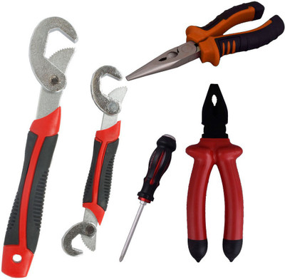 

Asraw Snap N Grip, Plier, Nose Plier & Double Sided Screwdriver Hand Tool Kit(4 Tools), Multicolor