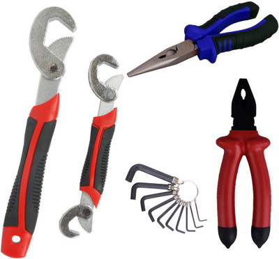 

Asraw Snap N Grip, Plier, Nose Plier & Allen key Hand Tool Kit(4 Tools), Multicolor