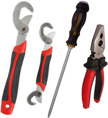 

Asraw Snap N Grip, Plier & Double Sided Screwdriver Hand Tool Kit(3 Tools), Multicolor