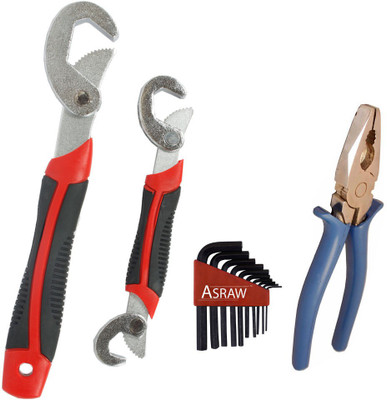 

Asraw Snap N Grip, Plier & Allen key Hand Tool Kit(3 Tools), Multicolor