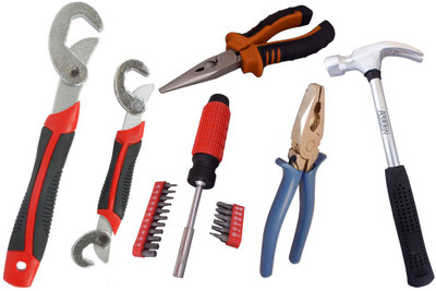 

Asraw Snap N Grip, Plier, Nose Plier, 1/2LB Hammer & 18PC Screwdriver Set Hand Tool Kit(5 Tools), Multicolor