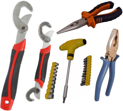 

Asraw Snap N Grip, Plier, Nose Plier & Screwdriver Set Hand Tool Kit(4 Tools), Multicolor