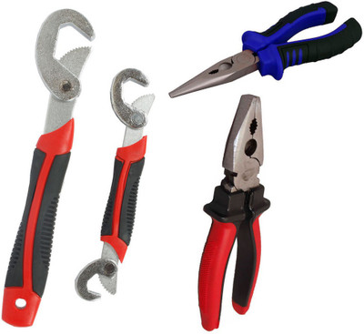 

Asraw Snap N Grip, Nose Plier & Plier Hand Tool Kit(3 Tools), Multicolor