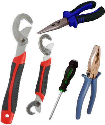 

Asraw Snap N Grip, Plier, Nose Plier & Double Sided Screwdriver Hand Tool Kit(4 Tools), Multicolor
