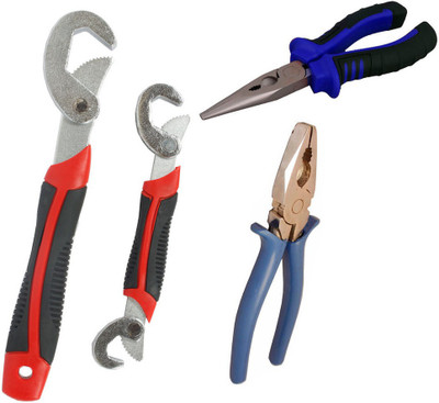 

Asraw Snap N Grip, Nose Plier & Plier Hand Tool Kit(3 Tools), Multicolor