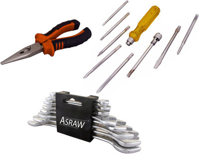 Asraw Hand Tool Kit(11 Tools), Multicolor