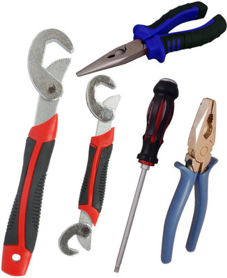 

Asraw Snap N Grip, Plier, Nose Plier & Double Sided Screwdriver Hand Tool Kit(4 Tools), Multicolor