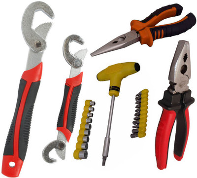 

Asraw Snap N Grip, Plier, Nose Plier & Screwdriver Set Hand Tool Kit(4 Tools), Multicolor