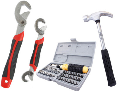 

Asraw Snap N Grip, 1/2LB Hammer & 41pcs Screwdriver Set Hand Tool Kit(3 Tools), Multicolor