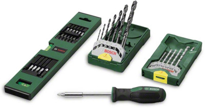 Bosch 27 piece drill and screwdriver bit set Hand Tool Kit(33 Tools), Multicolor
