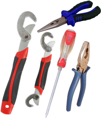 

Asraw Snap N Grip, Plier, Nose Plier & Double Sided Screwdriver Hand Tool Kit(4 Tools), Multicolor