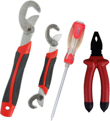 

Asraw Snap N Grip, Plier & Double Sided Screwdriver Hand Tool Kit(3 Tools), Multicolor